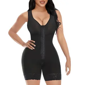 Postoperative Compression Shapewear for Women Tummy Control Bodysuits Zip-Up Comfort Ultra Stretch Fabric Customizable Fit With Detachable Shoulder Strap Breathable Mesh Design Comfortable