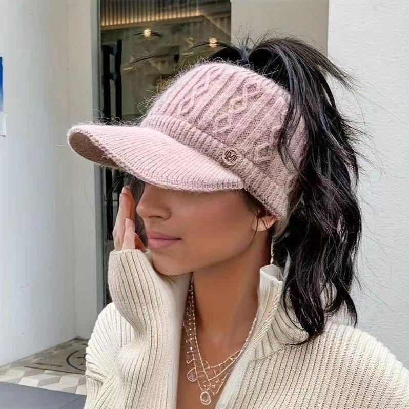 Women's Warm Knitted Baseball Cap - Thick, Warm, and Elastic, Adjustable Size, Autumn-Winter Ambience | Christmas & New Year Collection