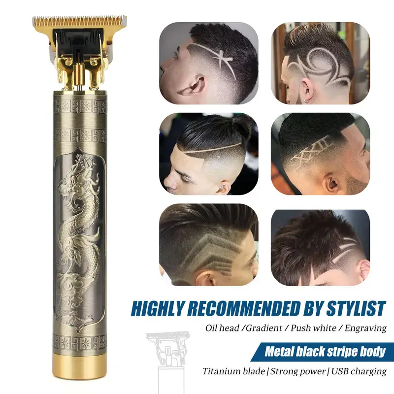 Men's Professional Titanium Cordless Hair Trimmer - Personal Grooming Hair Clipper Appliance for Beauty & Personal Care, Clippers