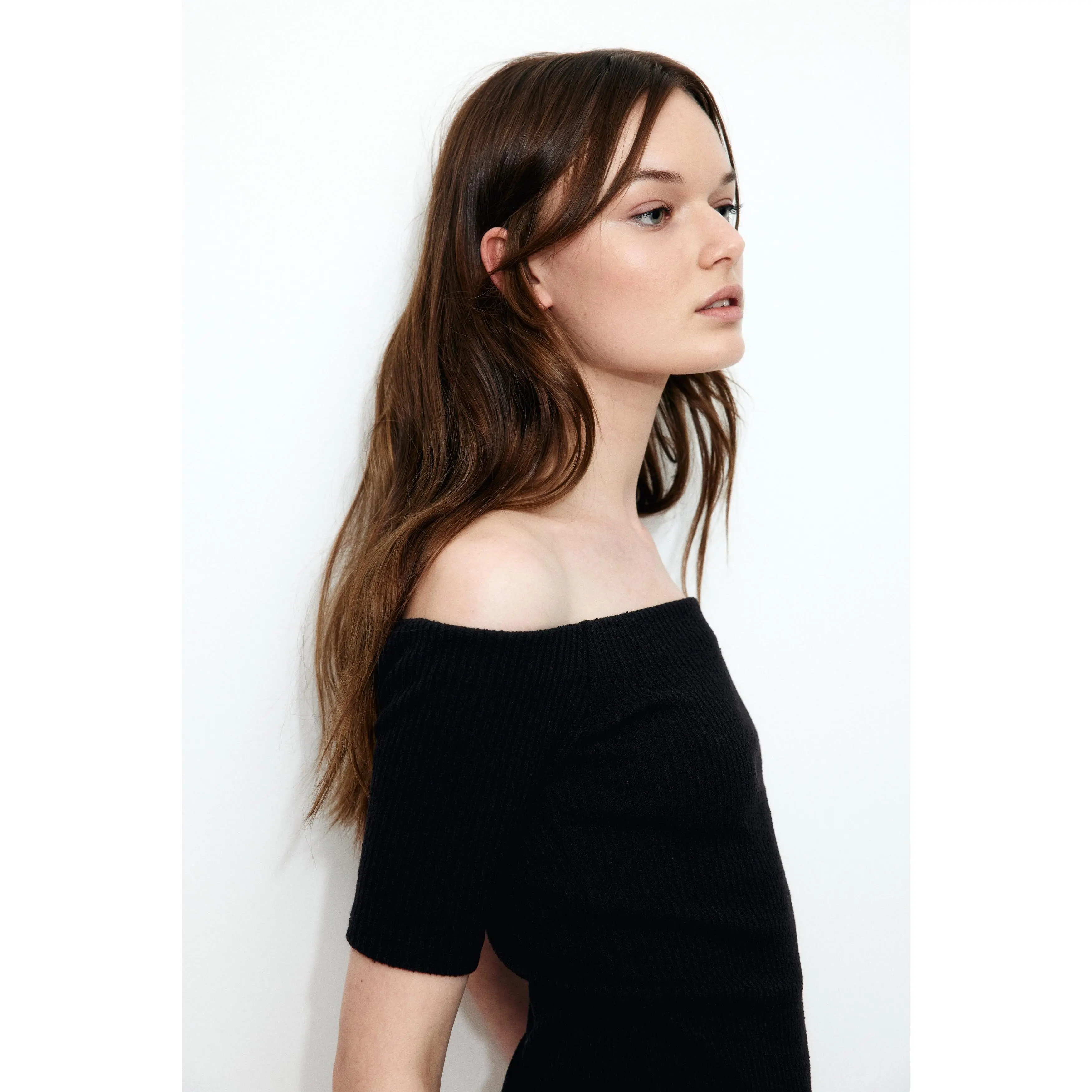 H&M Rib-knit off-the-shoulder top