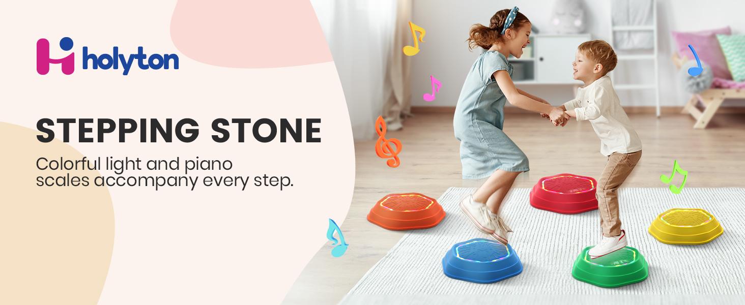 Non-Slip Music & Light Up 5 Pcs Stepping Stones, Encourage Balance, Sensory Stepping Stones, Indoor & Outdoor Play Gift Colorful Fun Soft Design Non-Slip Music & Light Up 5 Pcs Stepping Stones, Encourage Balance, Sensory Stepping Stones, Indoor & Outdoor Play Gift Colorful Fun Soft Design