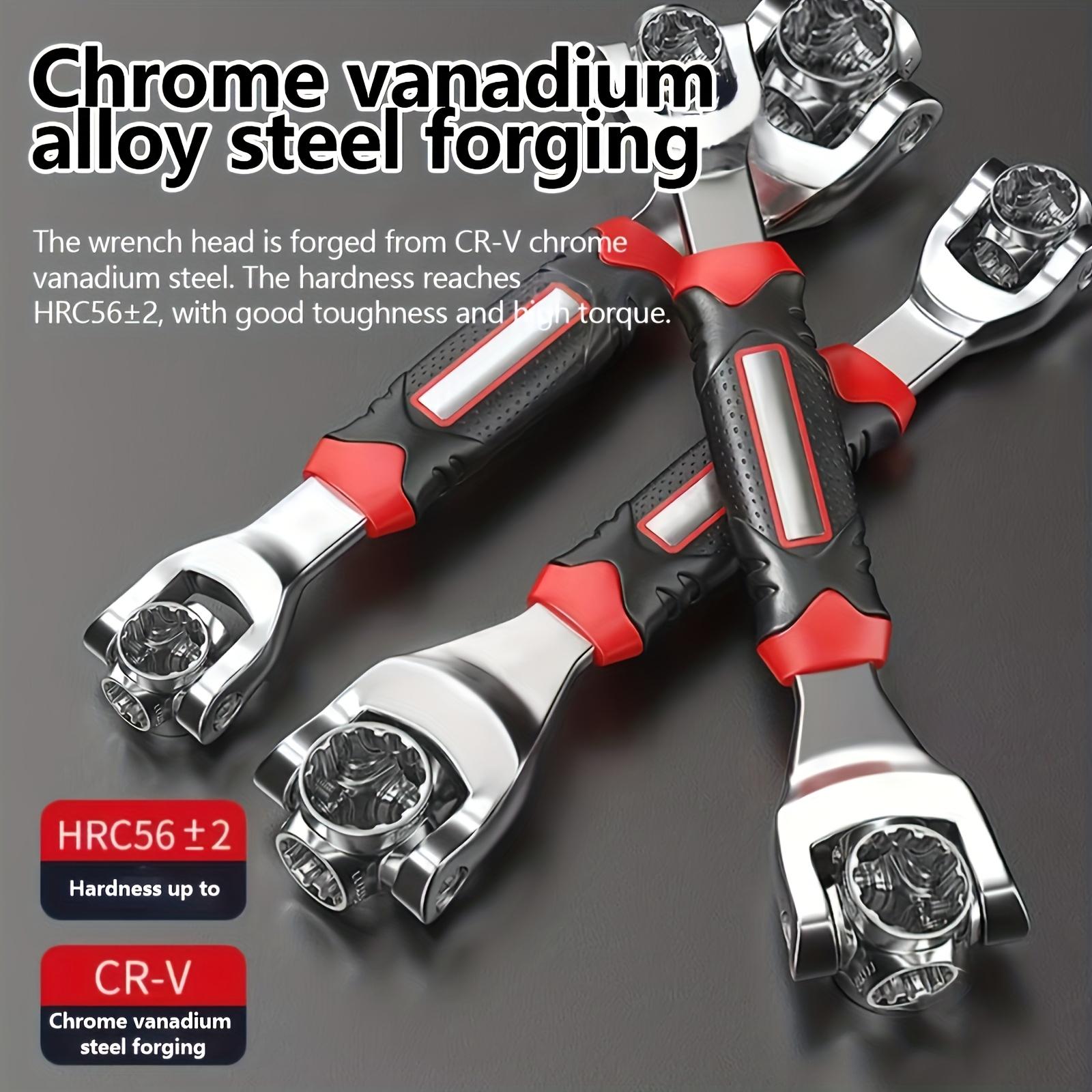 【summervibes】52 In 1 Universal Socket Wrench, Chrome Vanadium Steel, Multi-function Wrench Tool with 360 Degree Rotating Head Spanner Tool for Home and Car Repair  more than 48in1 Multi-Purpose Ratchet panner Set Universal Double-ended Wrench Tool