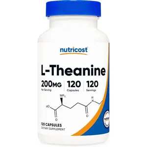 Nutricost L-Theanine 200mg, 120 Capsules, Double Strength - Non-GMO, Gluten Free
