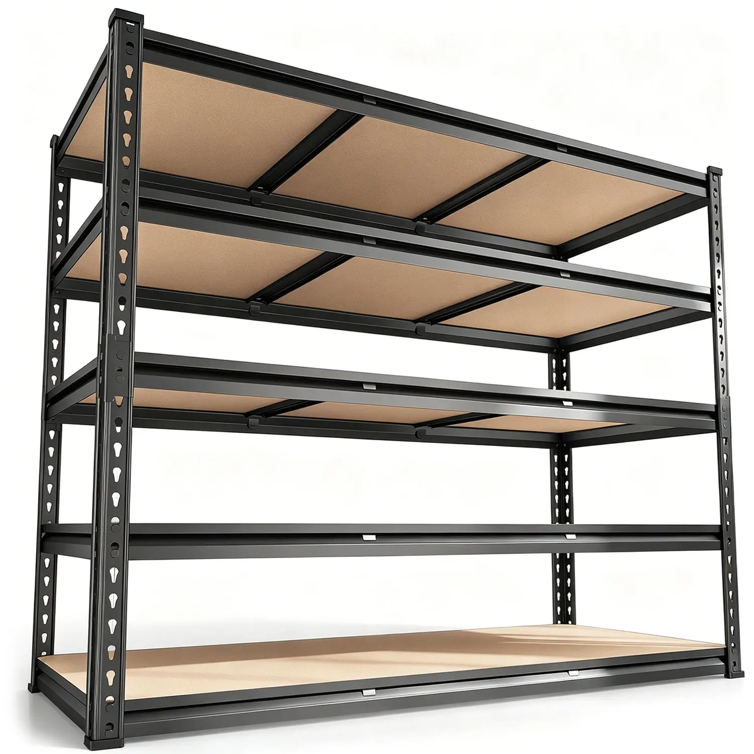 Garvee 48" W Garage Shelving 3020LBS Storage Shelves 5 Tier Industrial Shelving Adjustable Metal Storage Shelves for Garage, Basement, Warehouse, Commercial, Easy Assemble