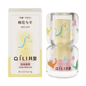 QILI Dinosaur Solid Perfume Balm - Long-lasting Portable Fragrance, Cotton & Cashmere Scent, Creamy Woody Notes, 4g