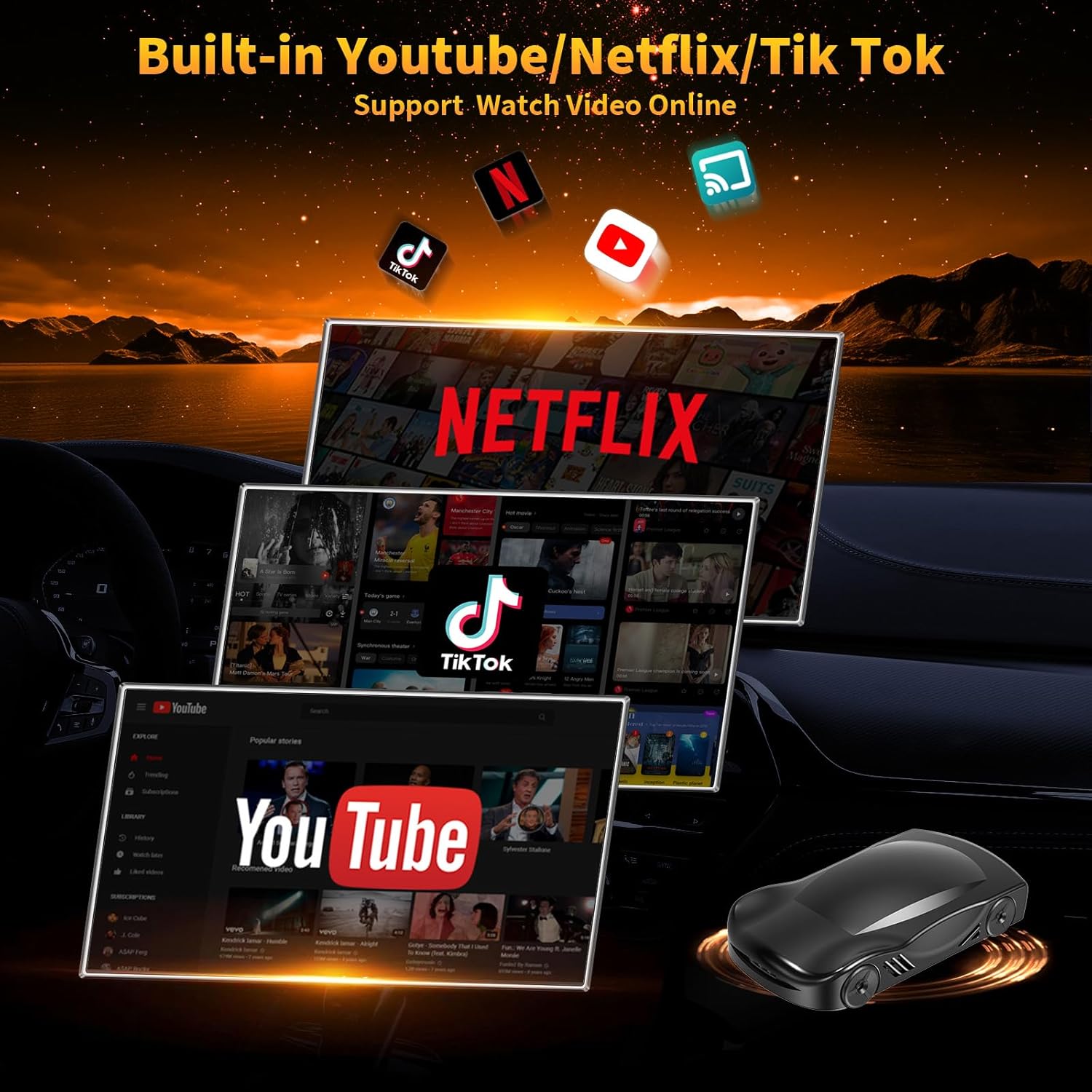 【FIFA World Cup 2026】Yurnlv Mini Al Box -Streaming Netflix/Youtube/Tiktok to your car! 4in 1 Wireless CarPlay and Android Auto Adapter suitable forFactory wired CarPlay Cars 【FIFA World Cup 2026】Yurnlv Mini Al Box -Streaming Netflix/Youtube/Tiktok to your car! 4in 1 Wireless CarPlay and Android Auto Adapter suitable forFactory wired CarPlay Cars
