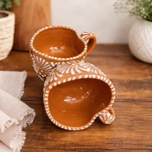 Talavera taza corazón hand made cafe mug set of 2