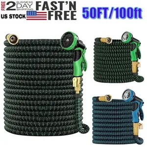 50FT Water-Saving Expandable Hose 75/100/150FT - 40% Less Water Consumption with High-Pressure Flexible Design Garden Watering Hose Durable Garden Hose