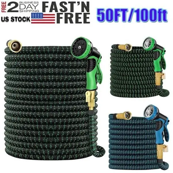 50FT Water-Saving Expandable Hose 75/100/150FT - 40% Less Water Consumption with High-Pressure Flexible Design Garden Watering Hose Durable Garden Hose