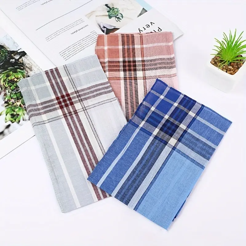 12 /24Pcs Men's Handkerchiefs, Soft and High-Quality Men's Handkerchiefs, Classic Elegant Design for Daily Use, Perfect Gift Idea for Him, Guys