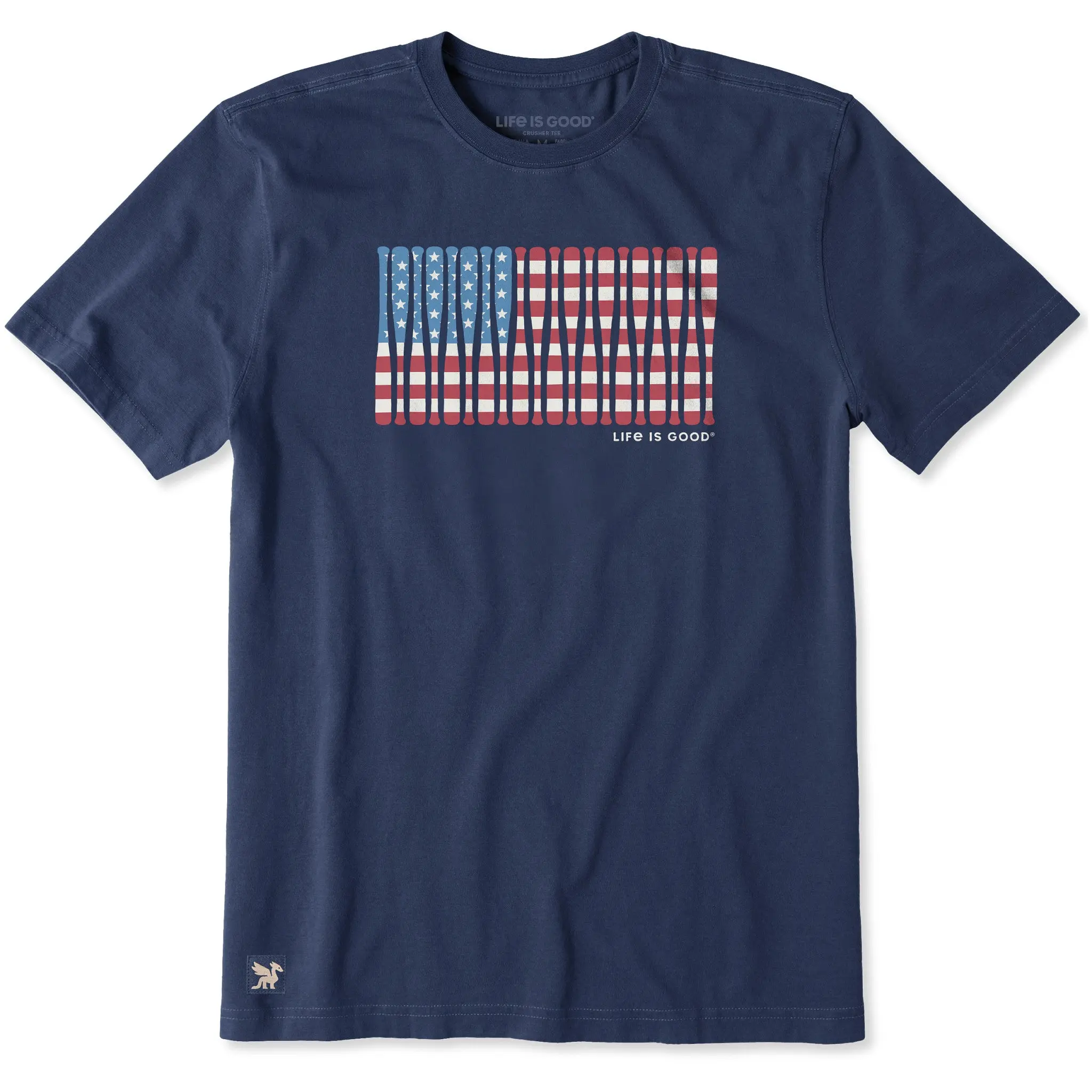 Men's Baseball Bats Flag Short Sleeve Crusher Tee