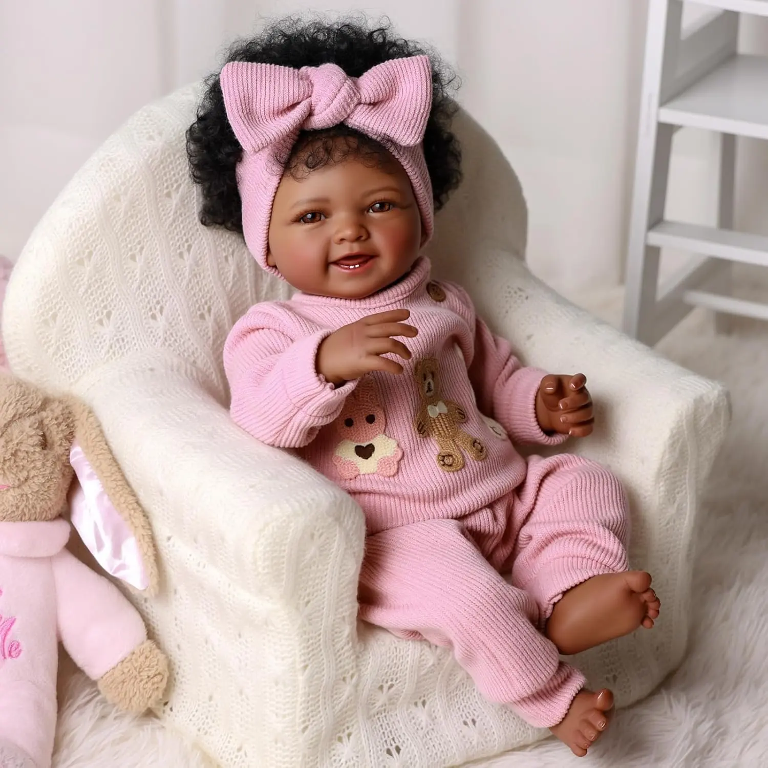 #Summervibes#DealsForYouDays BABESIDE Lifelike Reborn Baby Dolls 17Inch Fabric body+vinyl limbs Real Life Baby Dolls with Toy Accessories For kids Age 3+ Suitable gifts for Mother's Day Valentine'sDay Children's Day & Christmas