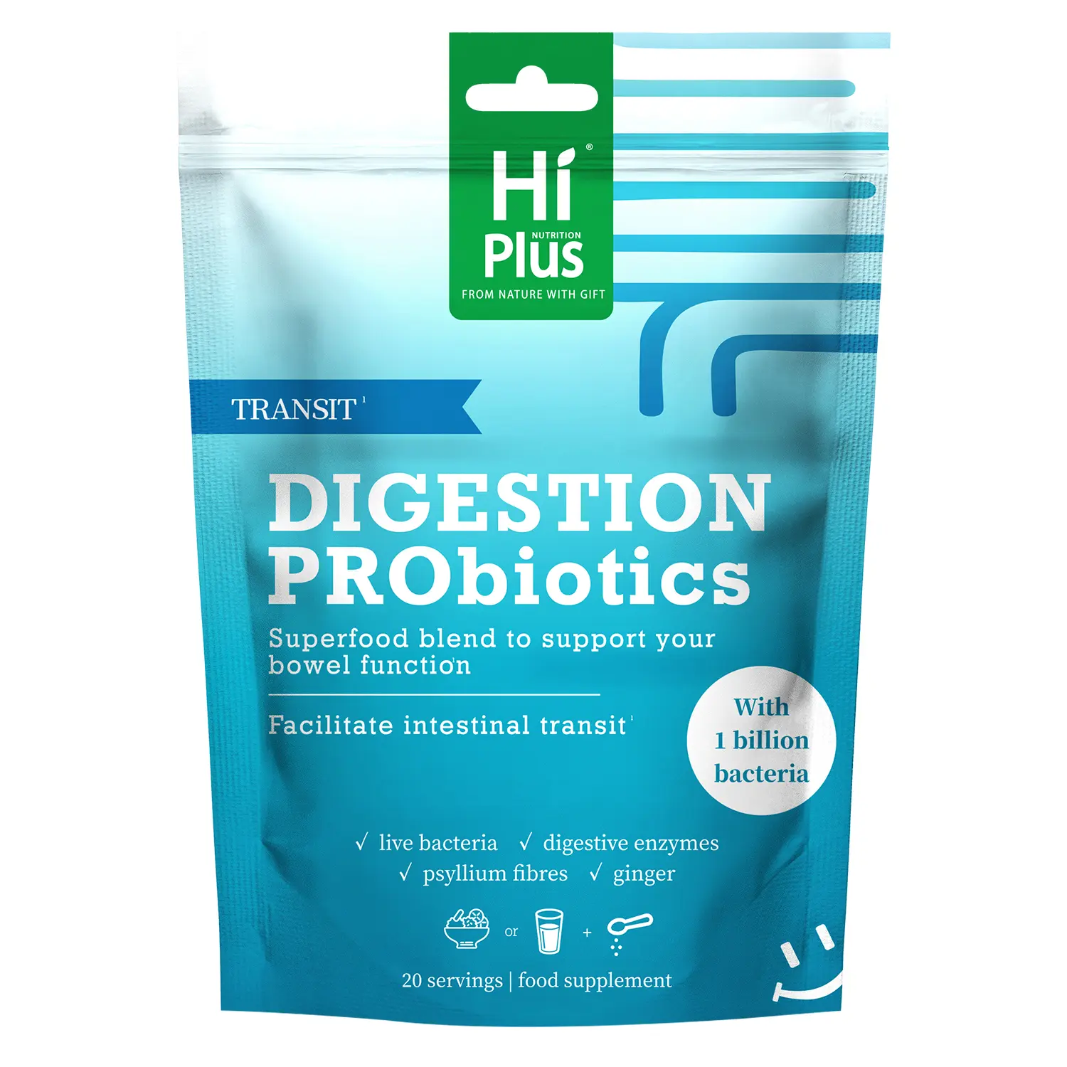 HiPlus Women's Dietary Vegan Gut Health Supplement - 9 Strains Probiotics, 10 Plant Enzymes, Fiber for Bloating Relief, Colon Cleanse