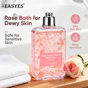 【SW-3】Easyes Rose Elixir Sensitive Skin body wash - natural hydrating body wash hypoallergenic antifungal exfoliating body wash sulfate free rose petals essence Shower Gel vegan christmas gifts
