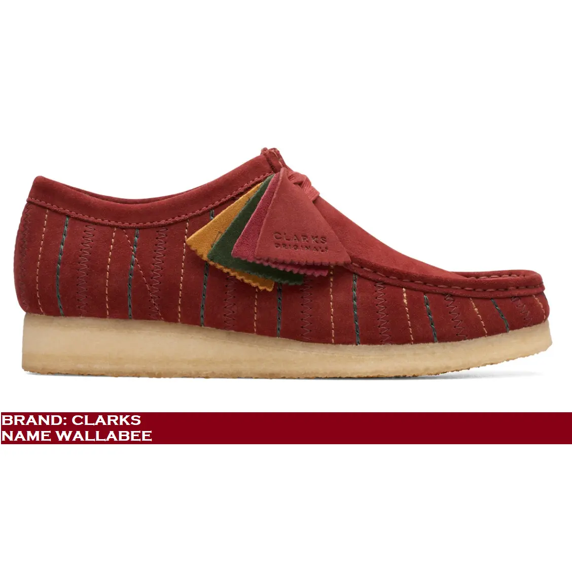 Clarks Wallabee Burgundy Combi - 26174512