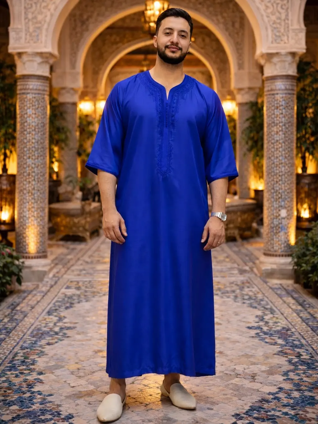 Elegant Men’s Moroccan Djellaba Kaftan – Premium Traditional Attire for Weddings– Stylish Jabador and Men’s Dress Collection