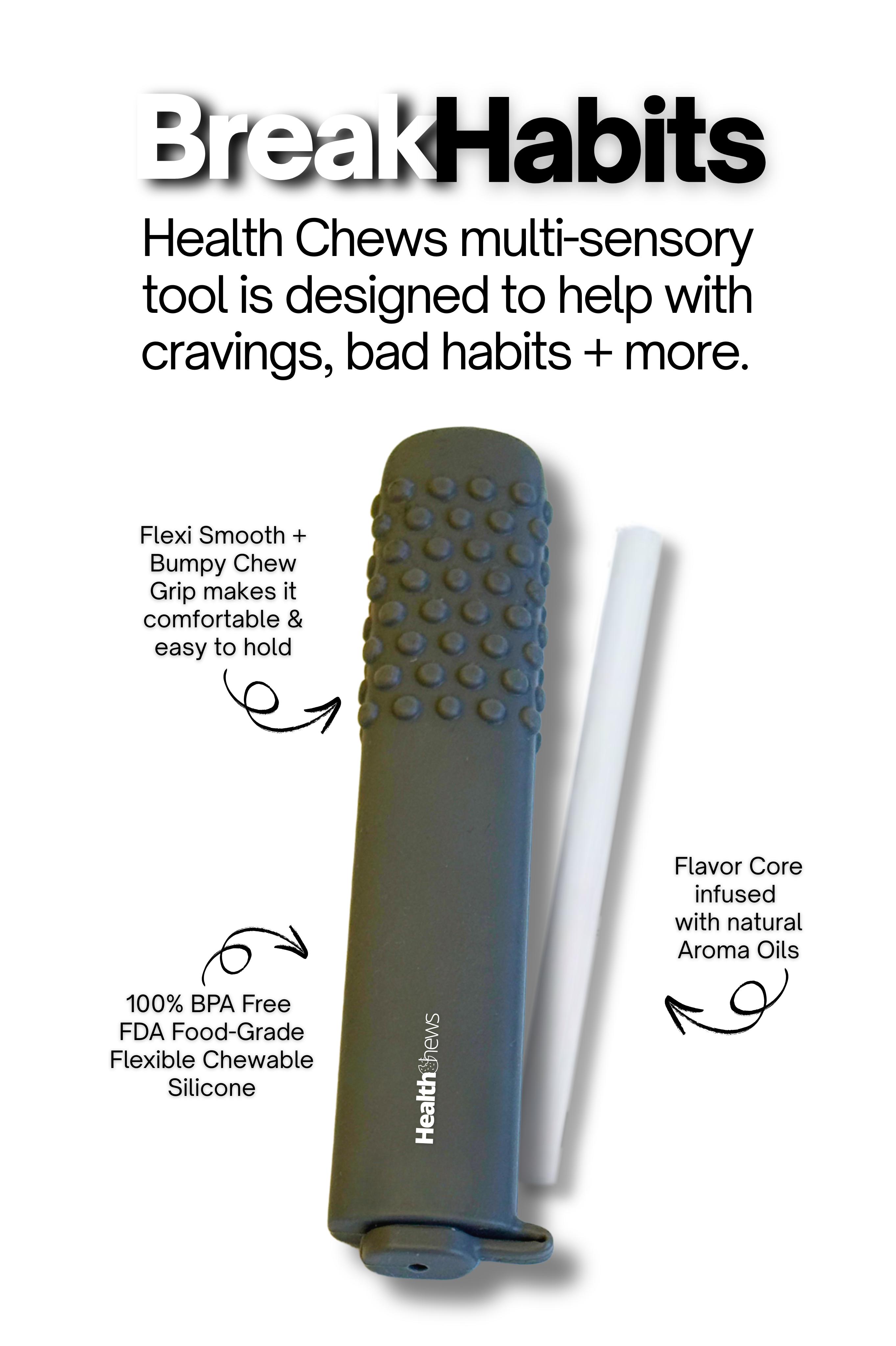 HealthChews PuffBar Essential Oil Aroma Stick - Bendable, Super Durable, Reusable, Washable - Portable, Discreet, Stress Relief, Oral Fixation Satisfaction - Solution