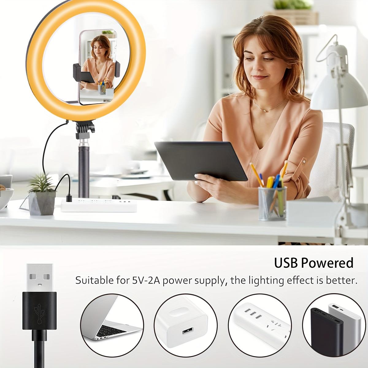 Adjustable 43" Tripod - 10" video lighting, Full Coverage - Suitable For Photography, Makeup, Group Selfies, Meetings, Live Streaming LED Light, With Flexible Phone Holder And Expandable Phone Stand, Suitable For Selfies And Video Recording