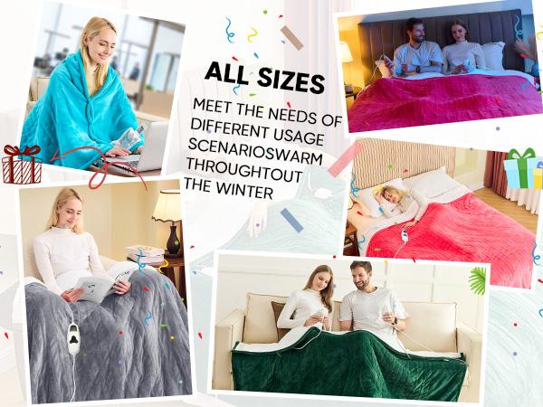 Greenoak Heated Blanket Electric Throw 50"X60", Heating Blanket with 10 Heat Levels 8 Hours Auto-Off,Fleece Soft Christmas Blanket,Gifts for Grandma Seniors Mom Greenoak Heated Blanket Electric Throw 50"X60", Heating Blanket with 10 Heat Levels 8 Hours Auto-Off,Fleece Soft Christmas Blanket,Gifts for Grandma Seniors Mom