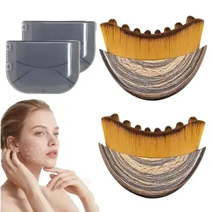 2PCS Lymphatic Contour Face Brushes - Precision Dry Brushing for Lymphatic Drainage, Jawline Sculpting & Facial Fatigue Relief
