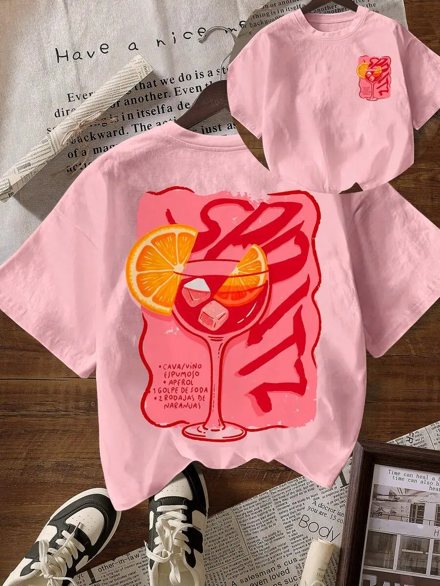 SPRITZ Back To School Women's Casual Round Neck Short Sleeve T-Shirt Summer