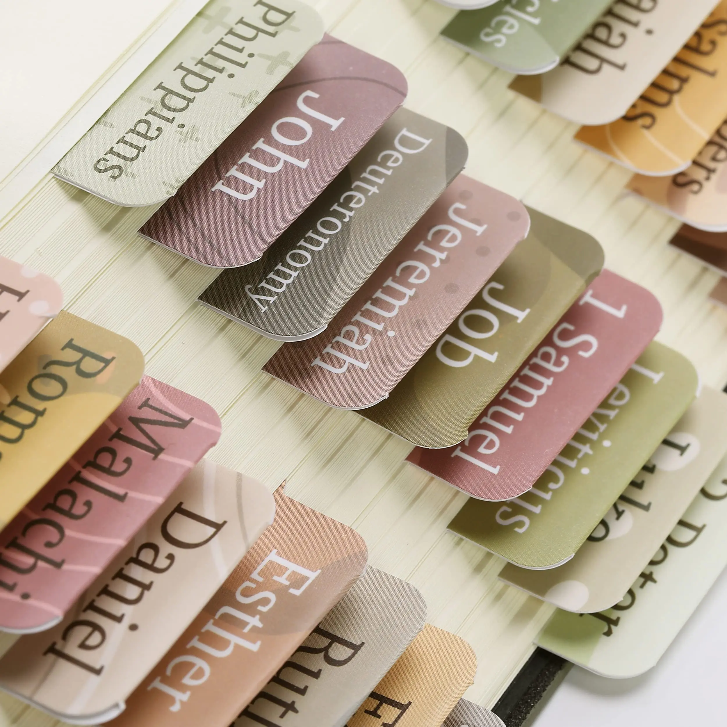Mr Pen Laminated Bible Tabs - 75-Count Earthy Color Divider Tabs with Comprehensive Index, Durable Book Tabs for Annotating Books, Old & New Testament Study Bibles, Adult Reading & Studying Bookmarks, Office Accessories