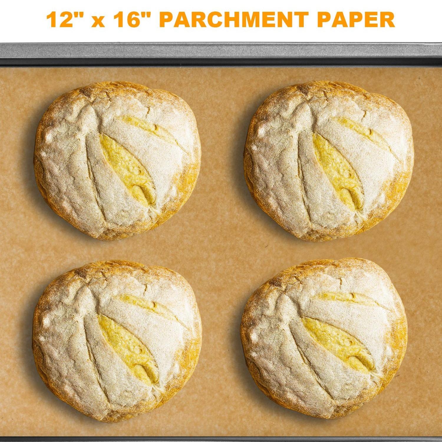 SMARTAKE Parchment Paper Baking Sheets 200Pcs 12x16 Inches Non-Stick Precut Eco-Friendly for Baking Grilling Air Fryer Steaming Bread Cup Cake Cookie