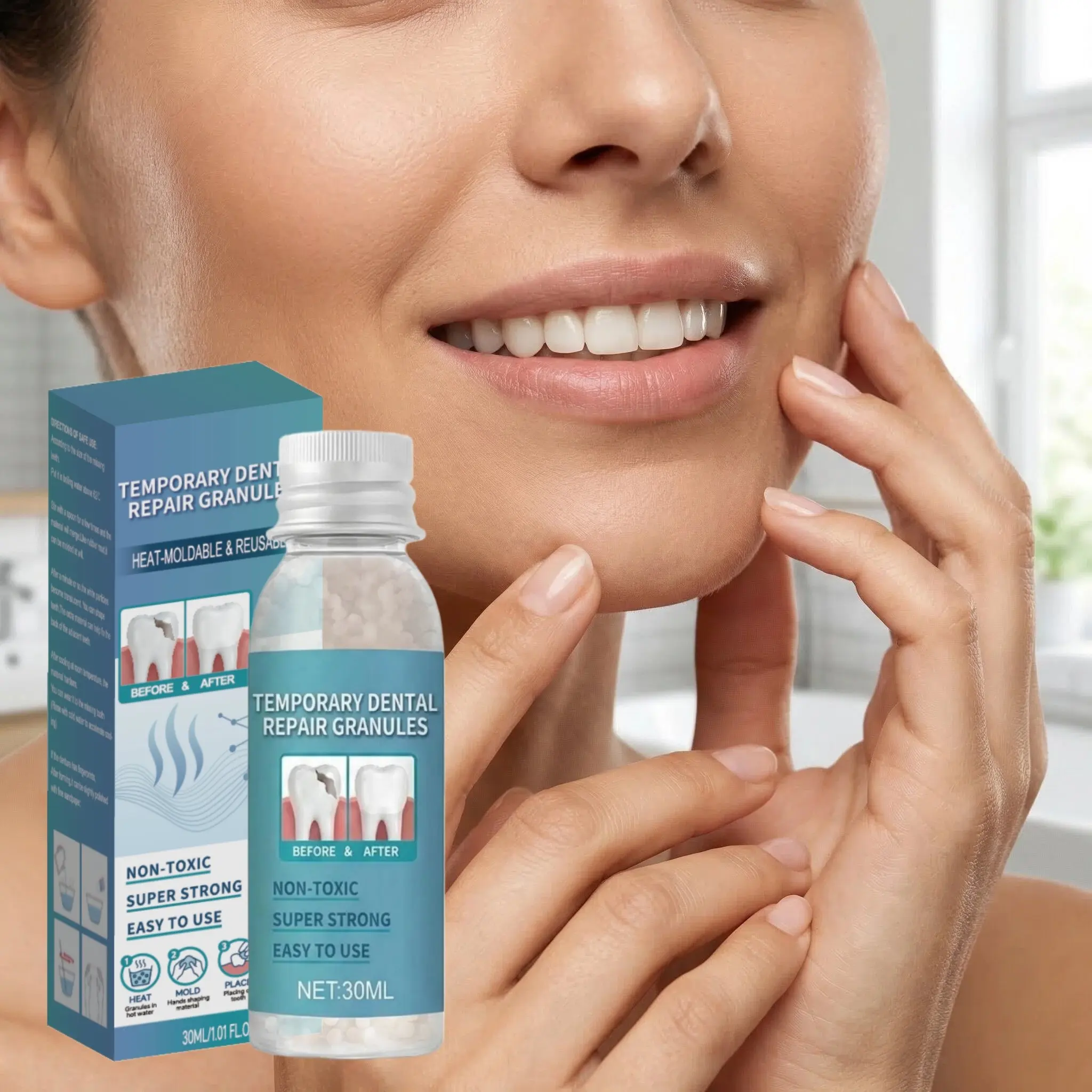 Temporary Oral Dental Gel for Tooth Decay and Fillings, Denture Temporary Filler, Multi-Pack Denture Repair Kit, Fresh Breath Formula