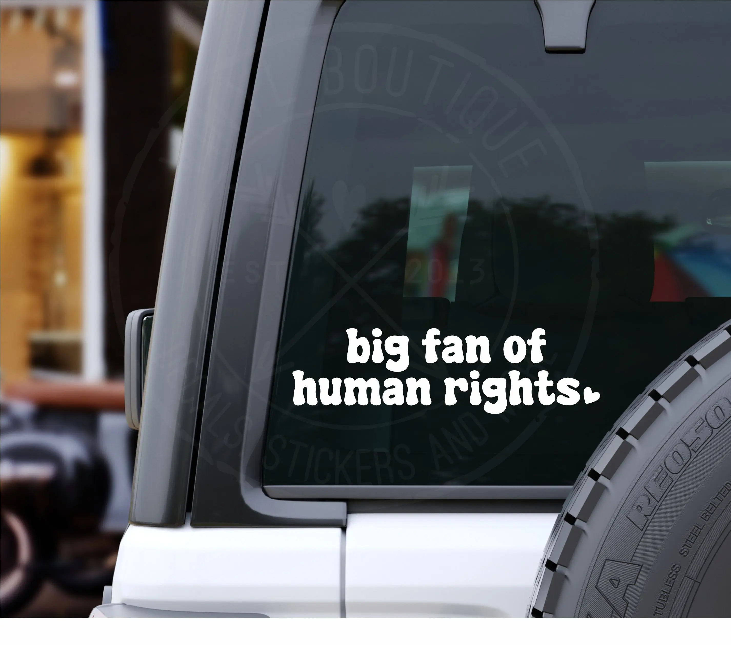 Big Fan of Human Rights Heart Decal