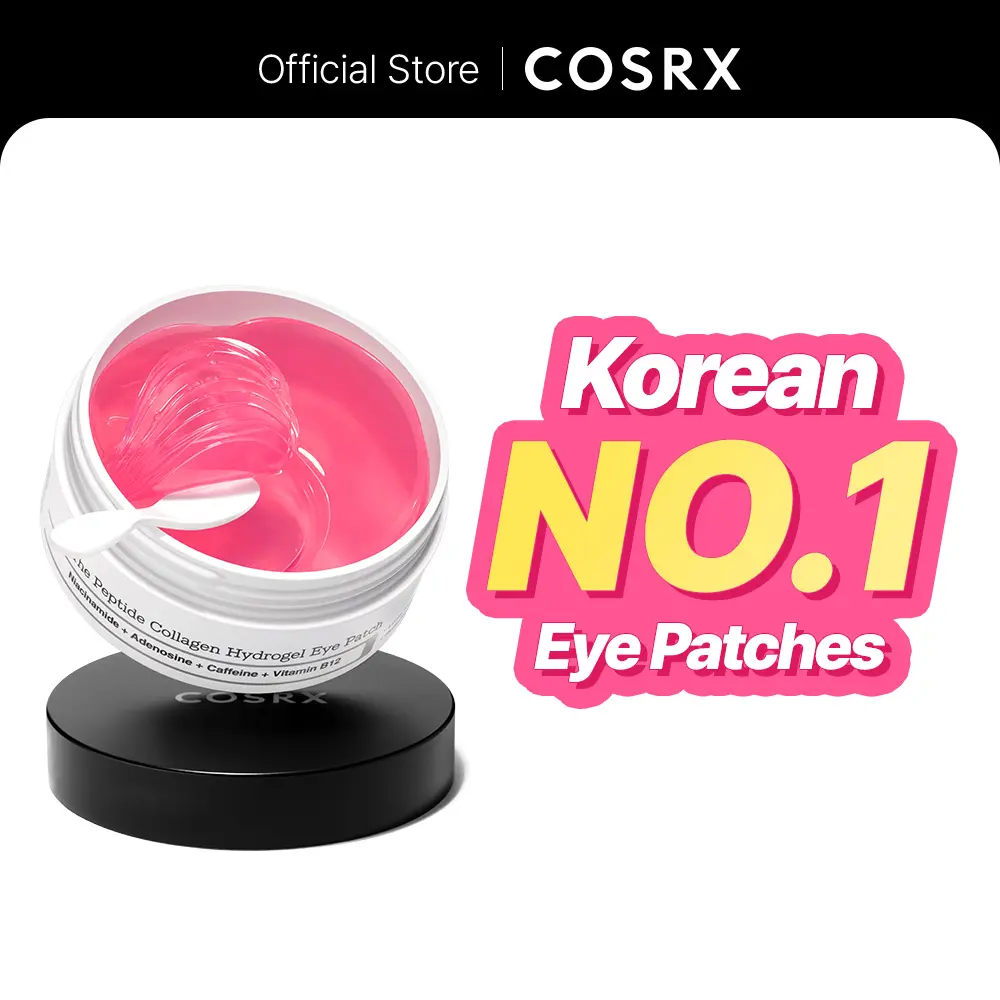 [COSRX Official] The Peptide Collagen Hydrogel Eye Patch 60 Patches Reduce Puffiness Hydrate Under-Eye Bags in 10 Minutes