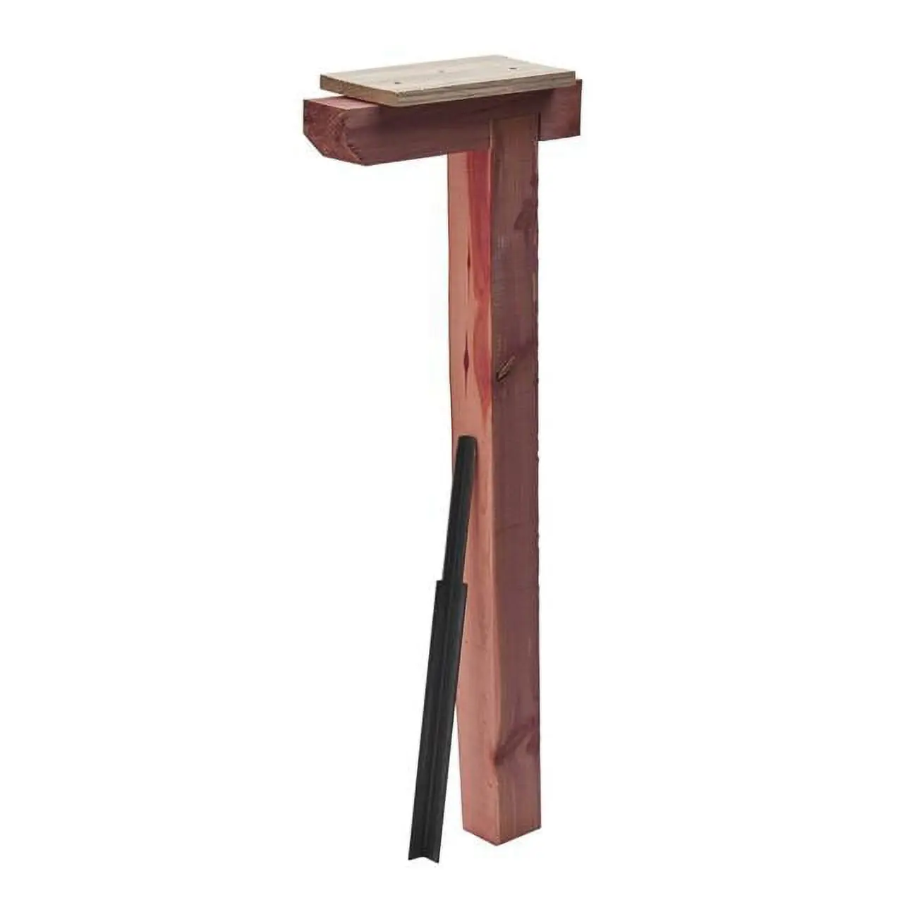 43.3 in. Rectangular Outdoor Gibraltar Cedar Wood Mail Post Kit Set, Natural Red Mail Support