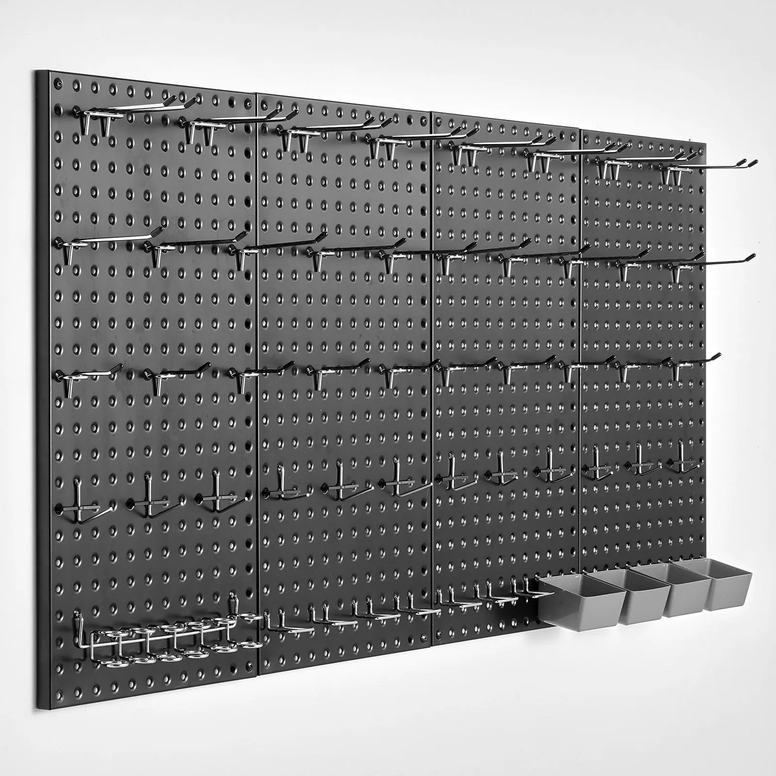 【Summerfinds】VEVOR Metal Pegboard Panels 24" x 12" Pegboard4 PanelsHeavy Duty Peg Board Wall Organizer with Accessoriesfor Living Room Garage Tool Storage Office Organization Craft Room Kitchen HomeBlack