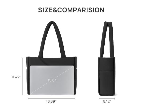 Telena  travel essentials Tote Bag Work Diaper Bag for Women Puffer Quilted Carryall Shoulder Handbag Lightweight for Travel Gym 15.6 Laptop Commuter Tote Gift For Her