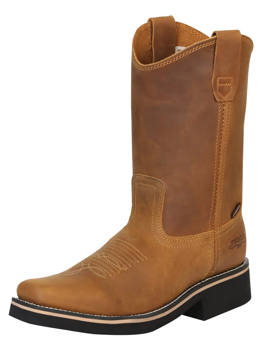 Establo Men’s Work Boot - Crazy Leather in Mango   41530