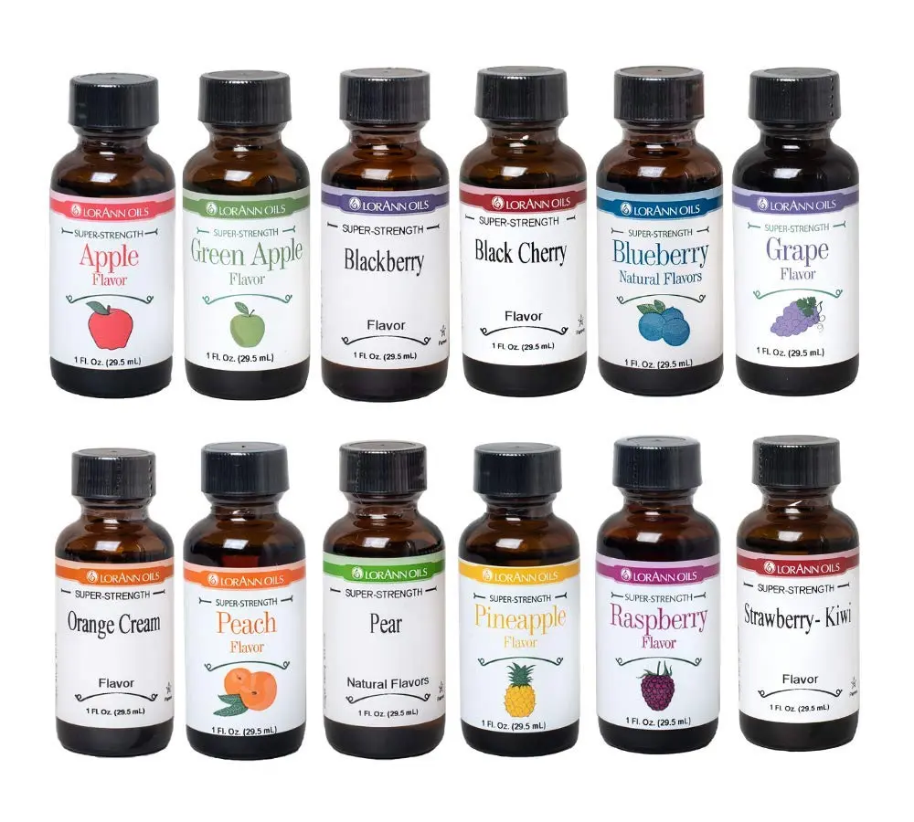 LorAnn SS 12 Fruity Flavors in - 1 ounce bottles LorAnn SS 12 Fruity Flavors in - 1 ounce bottles
