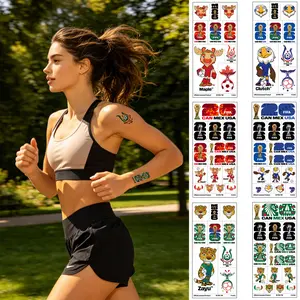 Cute Soccer Temporary Tattoos | Animal Mascot Arm Stickers for Fans