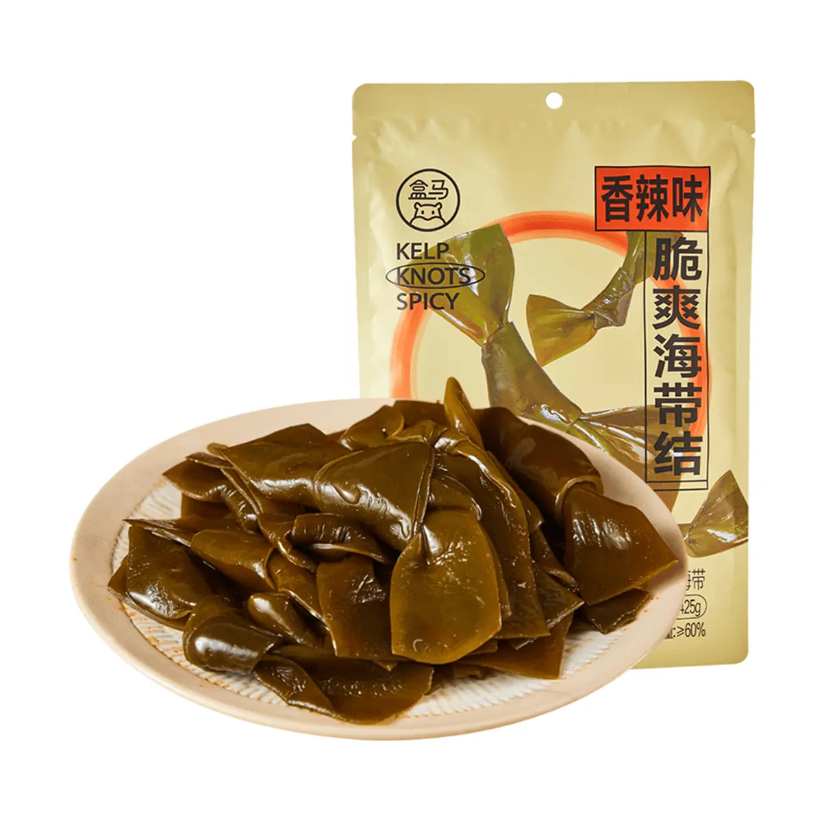 FRESHIPPO Spicy Kelp Knots - Crispy Seaweed Snack, 425g Bulk Pack, Savory Flavor