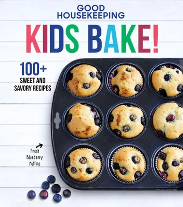 Good Housekeeping Kids Bake! English Hard Cover Cookbook - 100+ Sweet & Savory Recipes, Teaches Baking Terminology, 1.45 lbs, 9" H x 8.2" L x 0.7" W