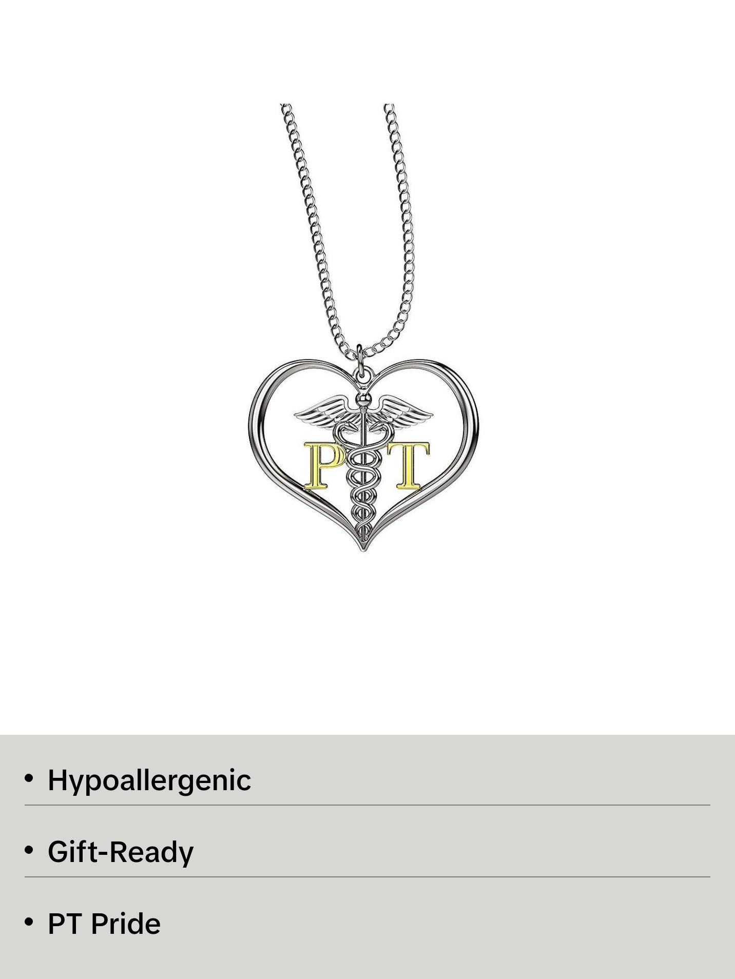 PT "Physical Therapist" Heart Shaped Necklace