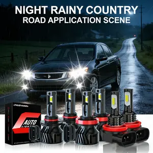 26000LM 6PCS LED Headlight Combo 9005+9006+H11 Fit for Toyota Corolla 2009-2013, 6000K Cool White High/Low Beam & Fog Light Bulbs, All-in-One Upgrade Kit