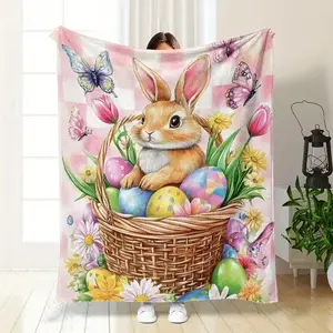 Easter Basket Design with Wicker Basket & Tulips - Lightweight & Durable for Spring Decor, or Holiday Gift