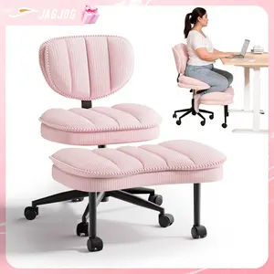 【NEW】Extra-Wide Plus-Size Cross-Legged Chair – Meditation & Yoga-Friendly, Plush Corduroy Seat, 360° Swivel & Ergonomic Support for Office & Relaxation
