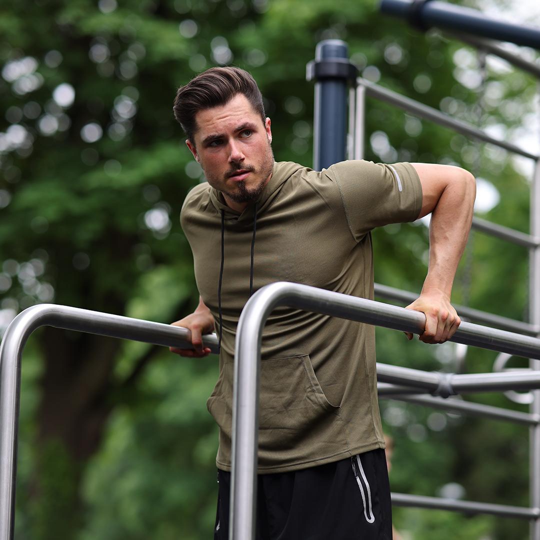 【Purchase one size larger】Men's Greenish Spring Plain Round Neck Workout Short Sleeve Mesh Athletic T-Shirts with Hood basketball Sportswear Quick Dry T-shirt Back To School Tops Hoodie gym outfits workout tops Sweatshirts compression shirts workout tops