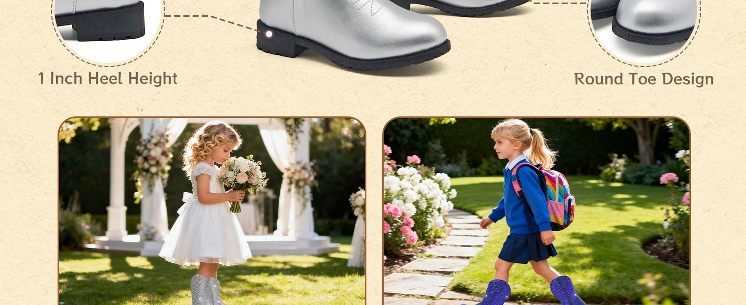 Sparkly Girls Cowgirl Boots Glitter Cowboy Dress Boots for Little to Big Kid Mid Calf Round Toe Birthday Horse Riding Pu Handles Celebrations Sparkly Girls Cowgirl Boots Glitter Cowboy Dress Boots for Little to Big Kid Mid Calf Round Toe Birthday Horse Riding Pu Handles Celebrations