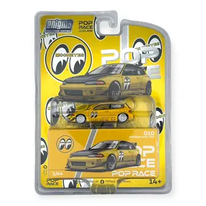 Pop Race Enigma Exclusive Mooneyes Pandem Civic EG6 V1.5 #010 - 1:64 Scale Collectible Model Car Hot Wheels Alternative