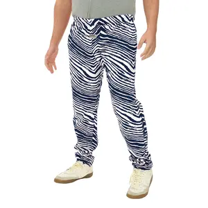 Zubaz Adult Unisex Z88 2 Color Zebra Pants, NAVY/WHITE