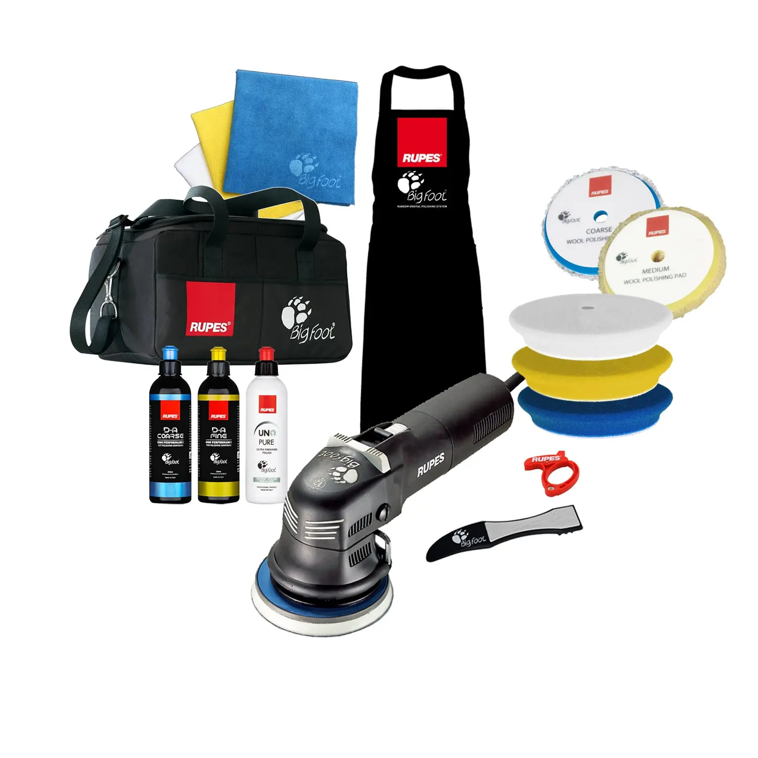 Rupes LHR 12E Duetto Complete Polishing Random Orbital Polisher Kit - Power Tool for Automotive, Metal Surface Buffing, Power Tools