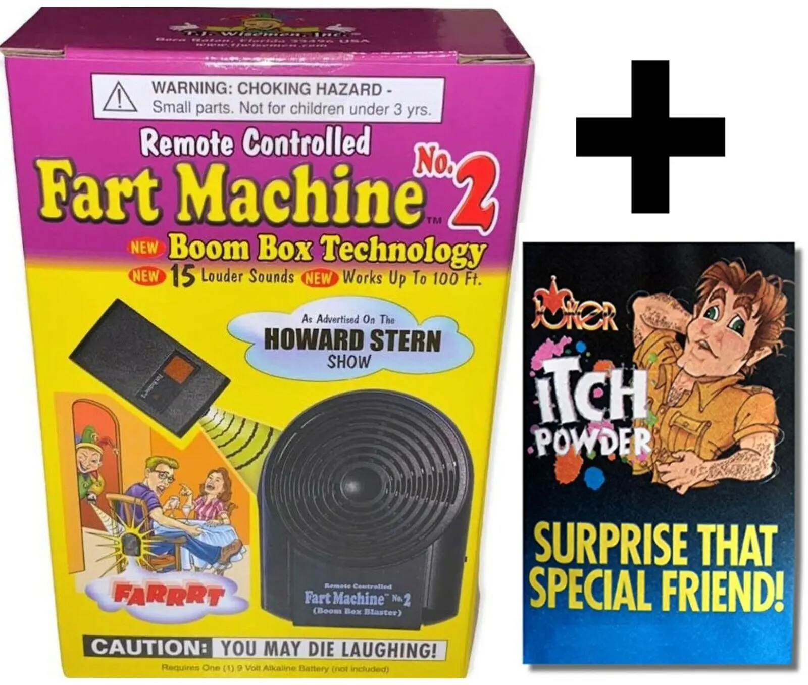 Fart Machine # 2  with remote  + 1  ITCHING POWDER ~ COMBO! Gag Joke Gift Set