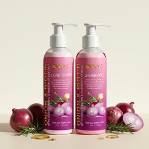 AKban Onion Rosemary & Biotin Shampoo & Conditioner Set for Strengthening Moisturizing & Encouraging Longer Healthier Hair Paraben-Free Growth Treatment for All Hair Types