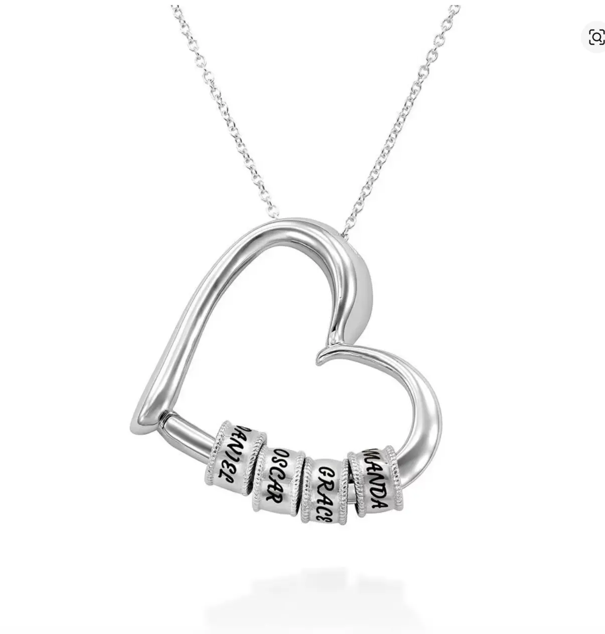Personalized Heart Letter Metal Coated Necklace with Engraved Beads - Adjustable Chain, Dainty Custom Jewelry Gift for Women - Ideal for Christmas, Mother’s Day